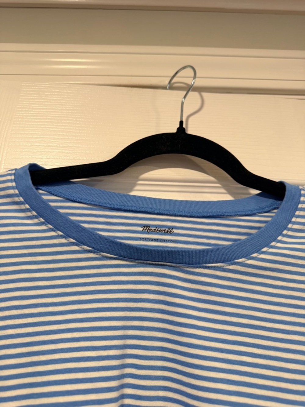 Madewell Blue and White Striped Muscle Tee - Picture 2 of 9